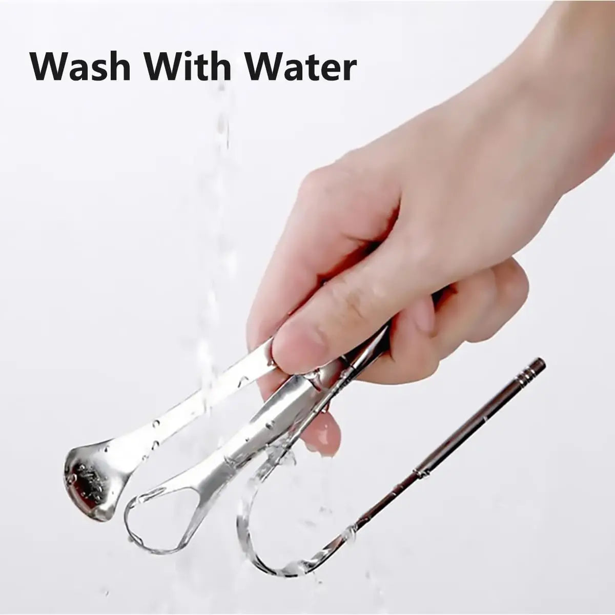 Premium Stainless Steel Tongue Scraper Cleaner Set Fresh Breath Cleaning Coated Oral Hygiene Tool Portable Travel Handy Carry - Eloquettes Skincare & Personal Care