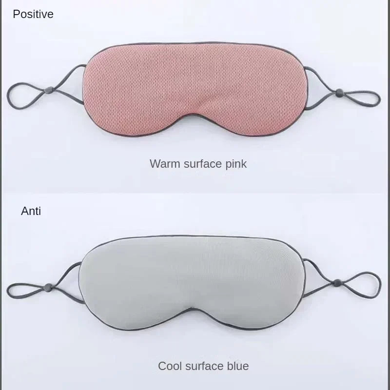 Sleep Mask Warm Cold Dual-Use Soft Silk Eye Mask Night Blackout Blindfold Eye Shade with Adjustable Elastic Strap Travel Shade - Eloquettes Skincare & Personal Care
