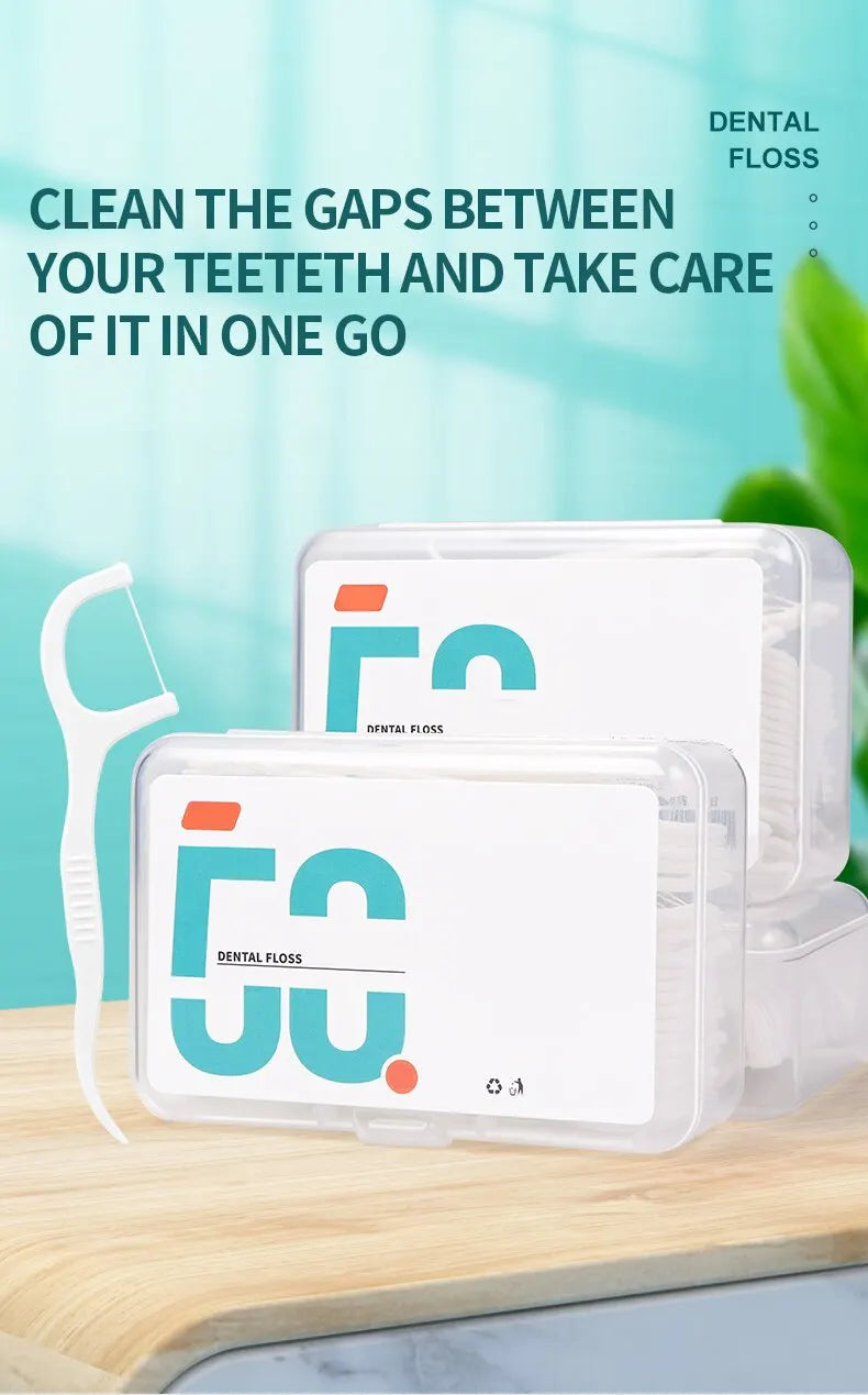 150pcs Dental Floss Plastic Toothpicks-Disposable Cleaning between Teeth-Separate Box-Oral Care - Eloquettes Skincare & Personal Care
