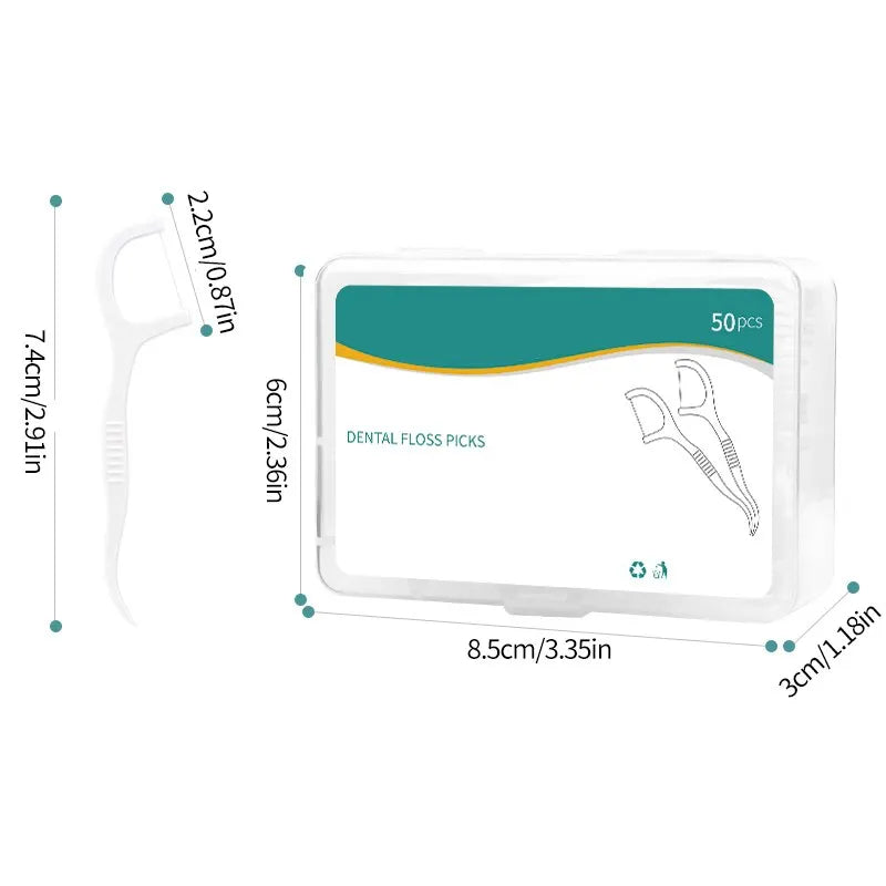 150pcs Dental Floss Plastic Toothpicks-Disposable Cleaning between Teeth-Separate Box-Oral Care - Eloquettes Skincare & Personal Care