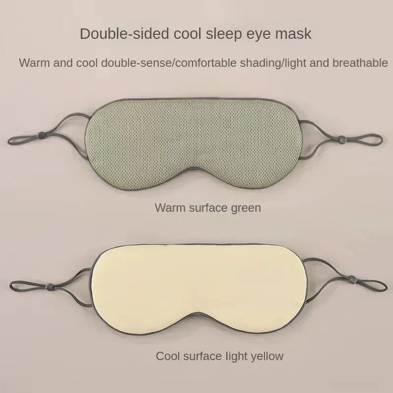 Sleep Mask Warm Cold Dual-Use Soft Silk Eye Mask Night Blackout Blindfold Eye Shade with Adjustable Elastic Strap Travel Shade - Eloquettes Skincare & Personal Care