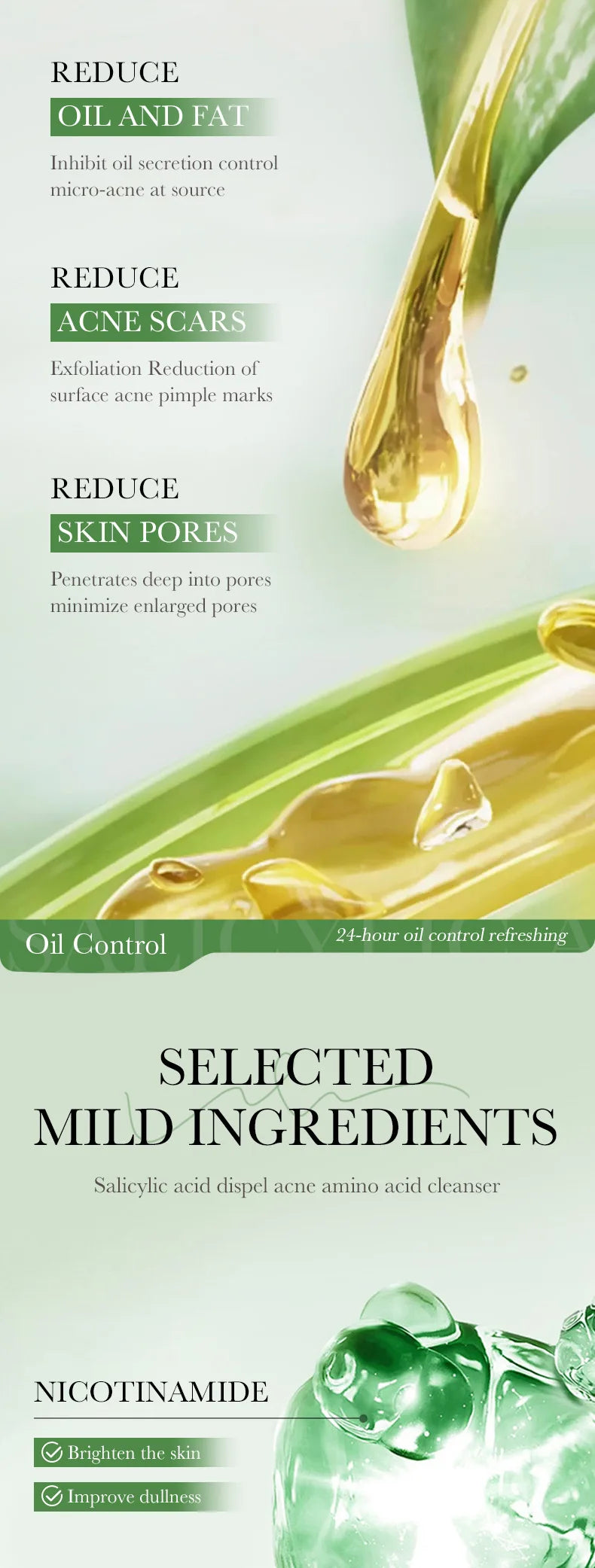 SADOER Salicylic Acid Facial Cleanser Face Wash Foam Face Cleanser Moisturizing Facial Cleansing Hydrating Skin Care Products - Eloquettes Skincare & Personal Care