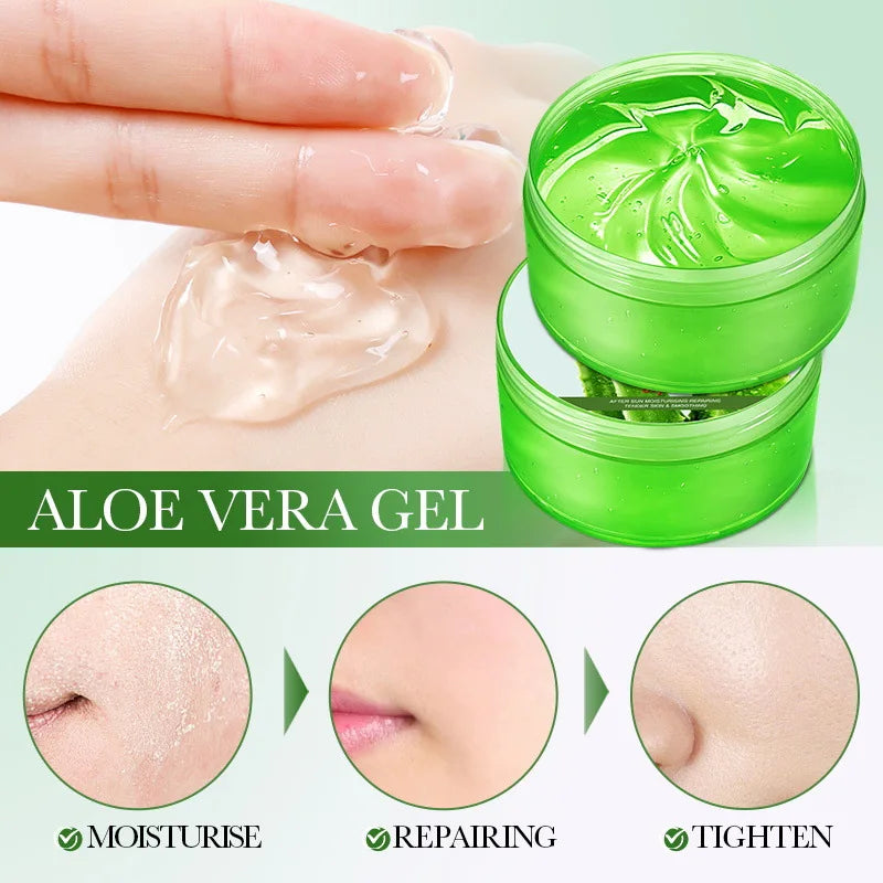 99% Aloe Vera Gel Moisturing Face Cream Soothing Shrink Pores Acne Treatment Day Cream Sleeping Mask Skin Care Products 300g - Eloquettes Skincare & Personal Care