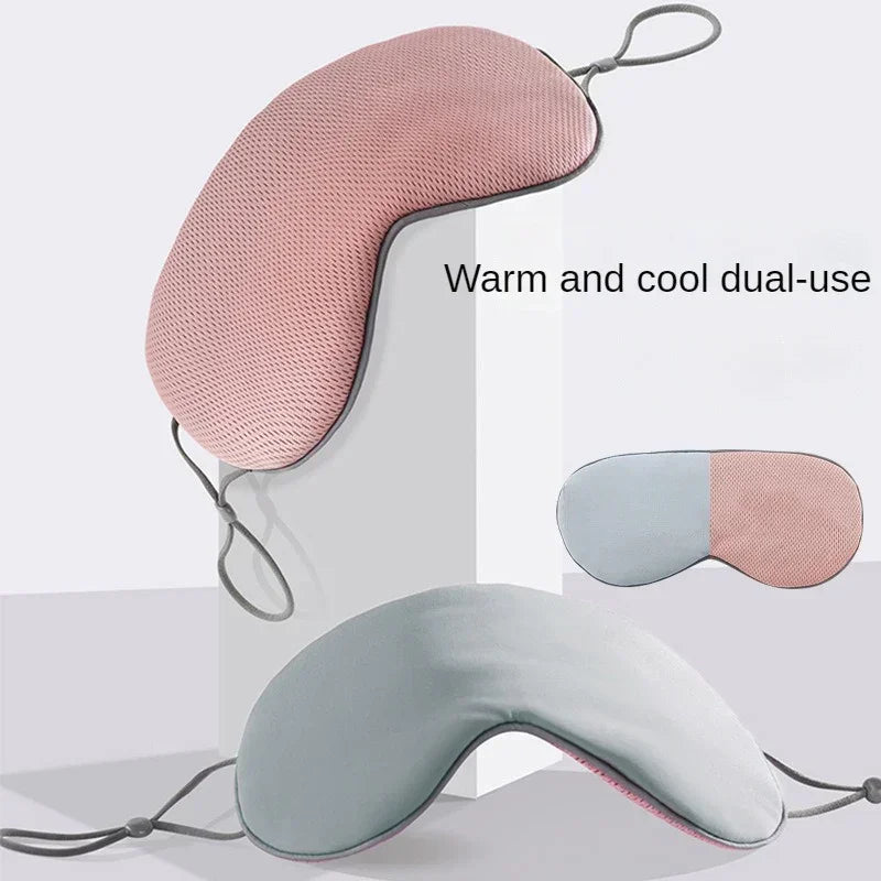 Sleep Mask Warm Cold Dual-Use Soft Silk Eye Mask Night Blackout Blindfold Eye Shade with Adjustable Elastic Strap Travel Shade - Eloquettes Skincare & Personal Care