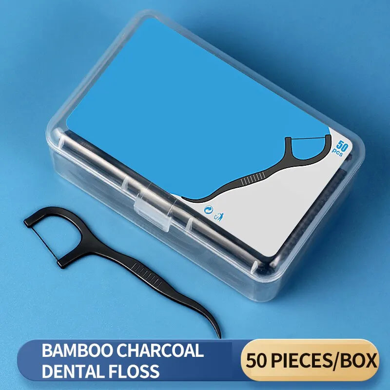 150pcs Dental Floss Plastic Toothpicks-Disposable Cleaning between Teeth-Separate Box-Oral Care - Eloquettes Skincare & Personal Care