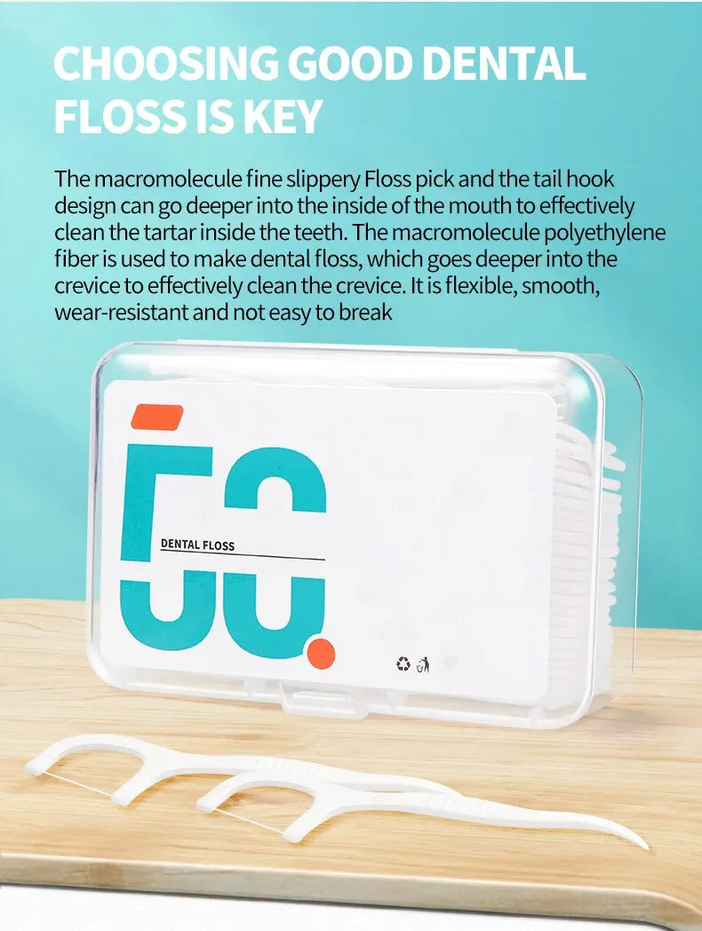 150pcs Dental Floss Plastic Toothpicks-Disposable Cleaning between Teeth-Separate Box-Oral Care - Eloquettes Skincare & Personal Care