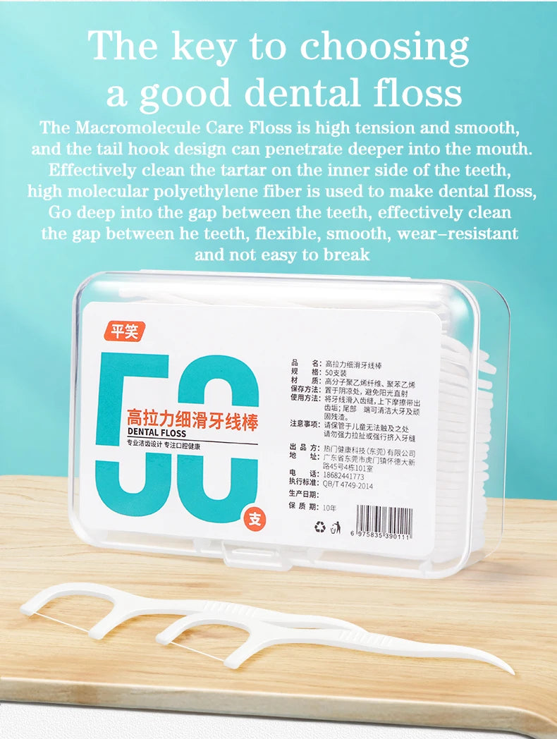 150pcs Ultra-Fine Toothpicks, Home Set, Portable and Disposable Care Floss, Portable Floss Stick, Oral Care, Deep Cleaning - Eloquettes Skincare & Personal Care