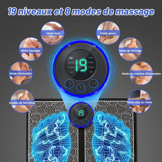 EMS Foot Massager Pad USB Rechargeabl Reflexology Foot Acupoint Massage Muscle Stimulation Improve Blood Circulation Relief Pain - Eloquettes Skincare & Personal Care 