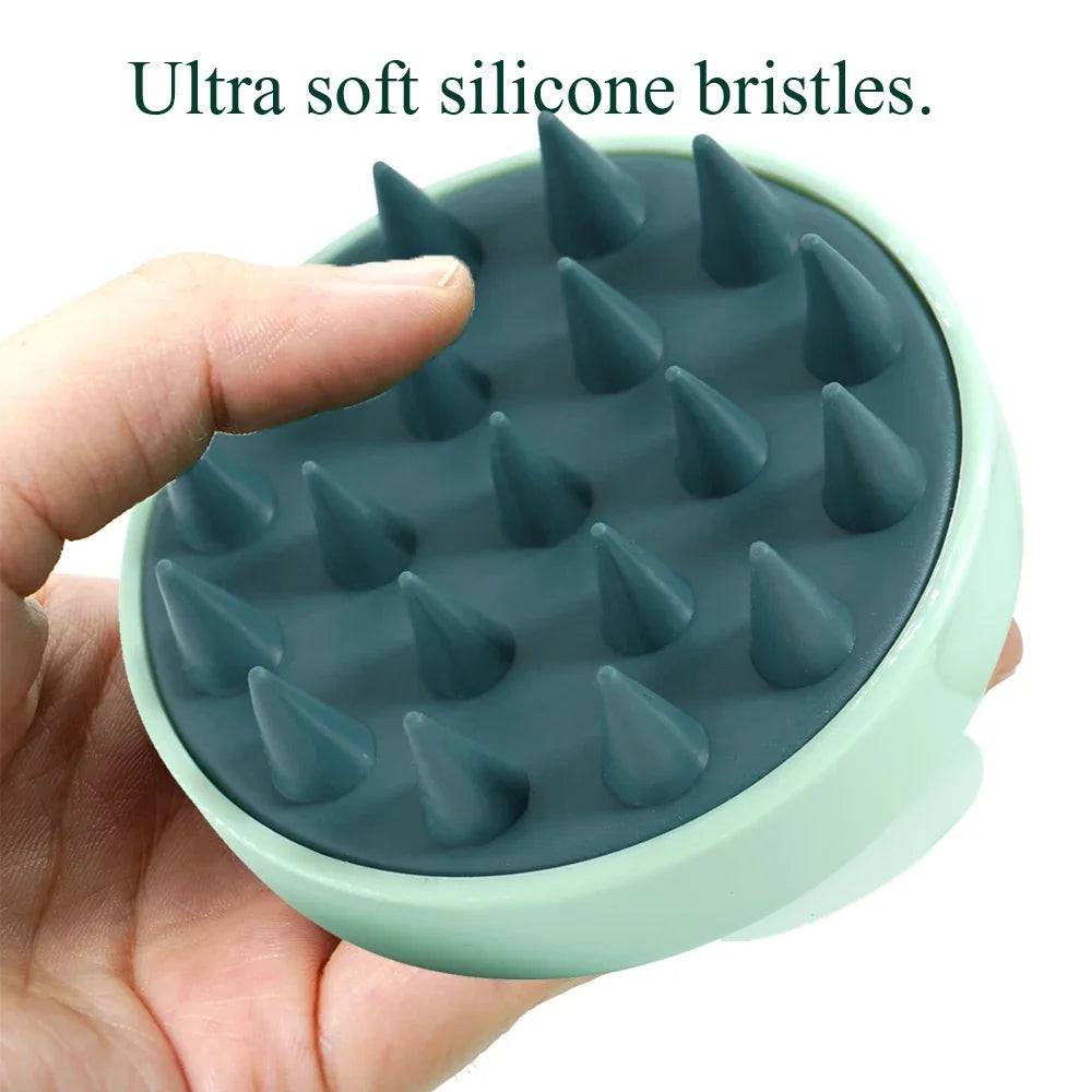 Silicone Shampoo Brush Head Scalp Massage Comb