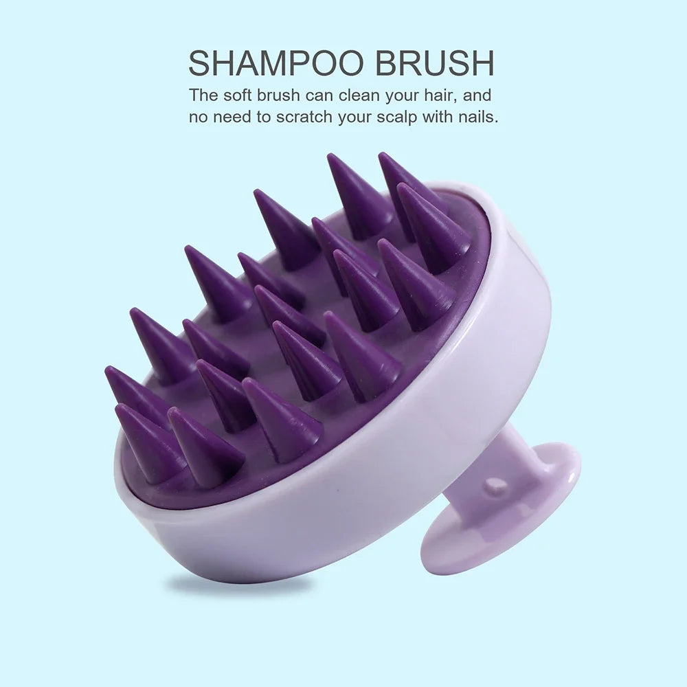 Silicone Shampoo Brush Head Scalp Massage Comb