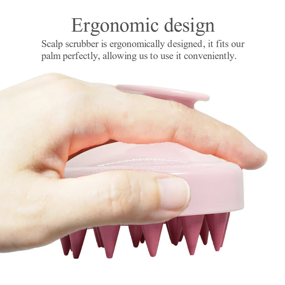 Silicone Shampoo Brush Head Scalp Massage Comb