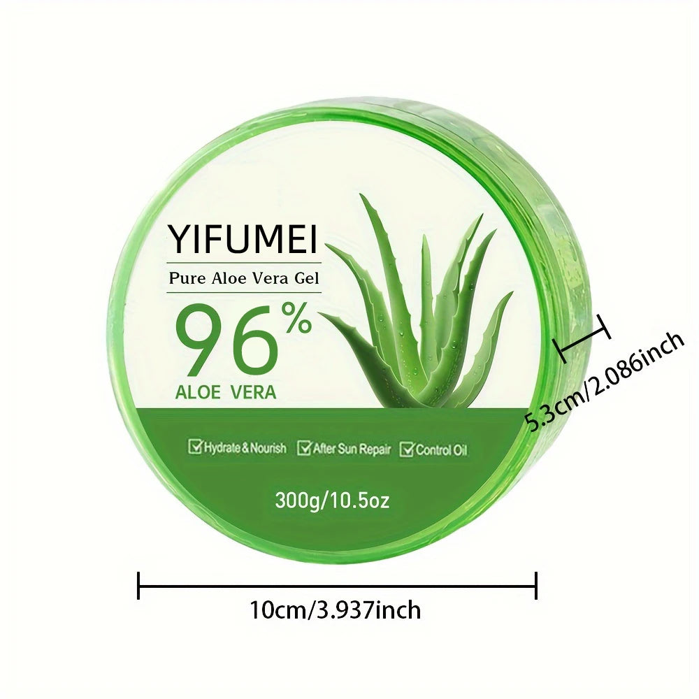 YIFUMEI 96% Pure Aloe Vera Gel - High Purity Natural Moisturizing, Refreshing & Non-Sticky, Deep Nourishing For After-Sun