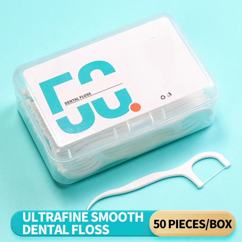 150pcs Ultra-Fine Toothpicks, Home Set, Portable and Disposable Care Floss, Portable Floss Stick, Oral Care, Deep Cleaning - Eloquettes Skincare & Personal Care 