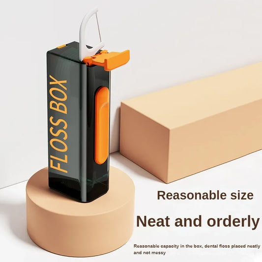 20PCS Mecha Wind Mirror Portable Floss Box Auto Pop Up 10pcs Mini Transparent Floss Stick Storage Box Oral Care Floss Organiser - Eloquettes Skincare & Personal Care 