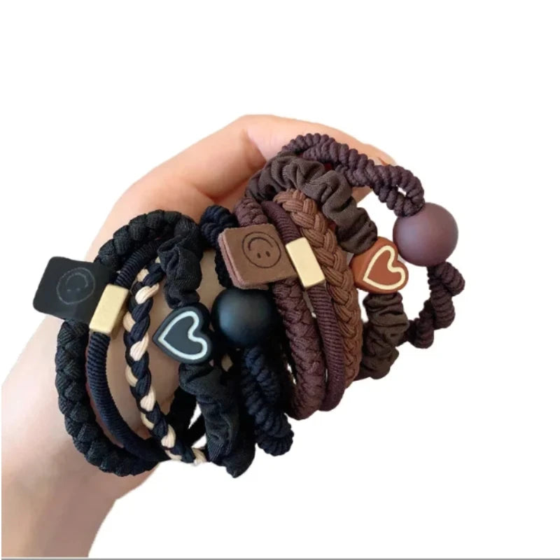 10PCS Women's Hair Ring Set Hair Accessories High Elasticity Leather Band Simple Temperament High Ponytail Durability New Style - Eloquettes Skincare & Personal Care 