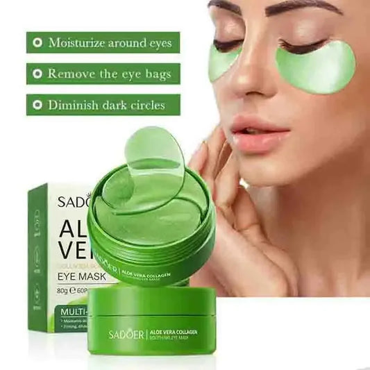 60pcs Aloe Vera Collagen Eye Mask Anti Dark Circles Eyes Bags Moisturizing Anti-Wrinkles Eye Patches Eyes Skin Care Products - Eloquettes Skincare & Personal Care 