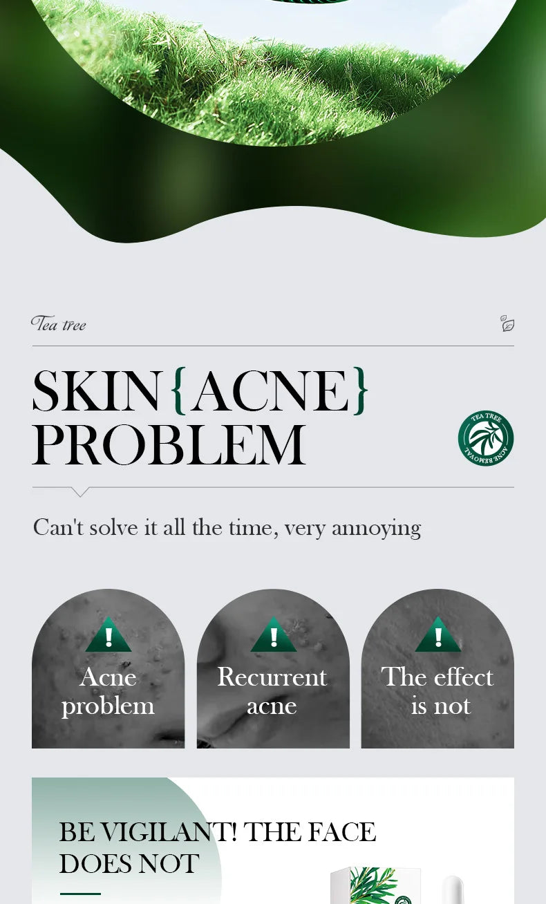 SADOER Tea  Tree Acne Oil Control Face Serum Shrink Pores Acne Treatment Moisturizing Smooth Firming Skin Beauty Skin Care