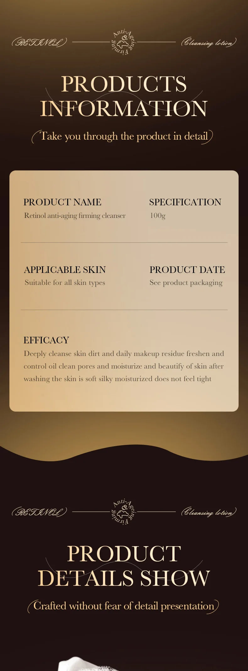 SADOER Retinol Facial Cleanser Face Wash Foam Face Cleanser Moisturizing Facial Cleansing Face Firming Skin Care Products - Eloquettes Skincare & Personal Care 