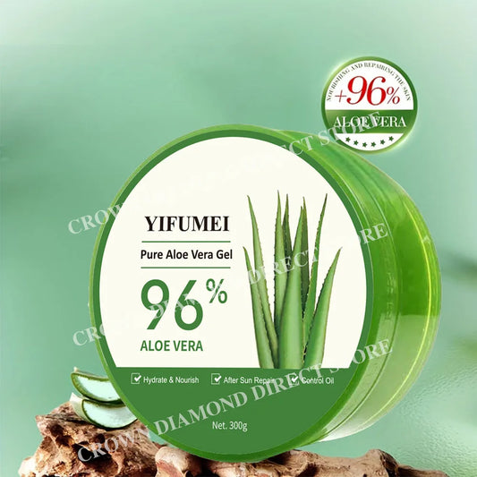 YIFUMEI 96% Pure Aloe Vera Gel - High Purity Natural Moisturizing, Refreshing & Non-Sticky, Deep Nourishing For After-Sun