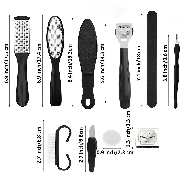 8/10-in-1 Professional Pedicure Kit Stainless Steel Callus Shavers Get Soft Smooth Feet with Stainless Steel Foot Care Tools - Eloquettes Skincare & Personal Care 