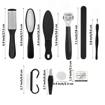 8/10-in-1 Professional Pedicure Kit Stainless Steel Callus Shavers Get Soft Smooth Feet with Stainless Steel Foot Care Tools - Eloquettes Skincare & Personal Care 