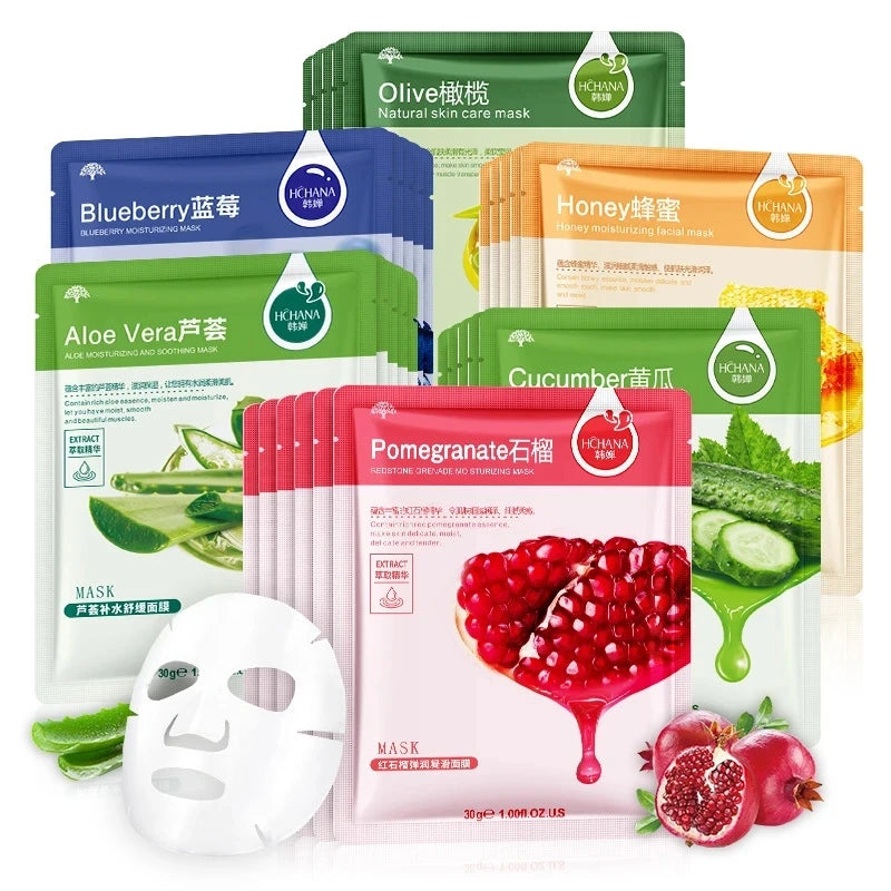 30pcs Natural Plant Facial Mask Sheet