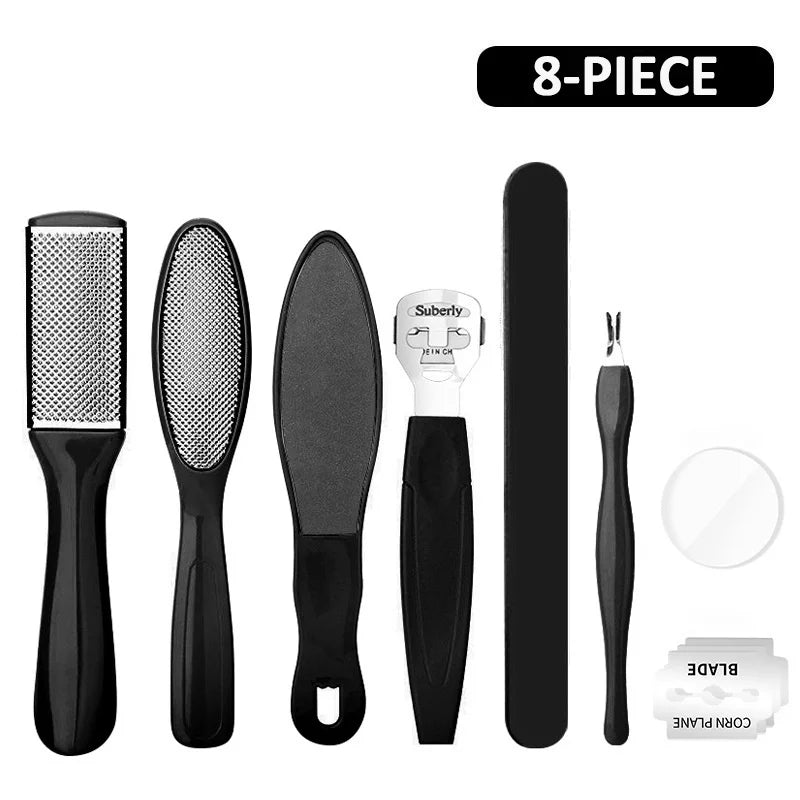 8/10-in-1 Professional Pedicure Kit Stainless Steel Callus Shavers Get Soft Smooth Feet with Stainless Steel Foot Care Tools - Eloquettes Skincare & Personal Care 