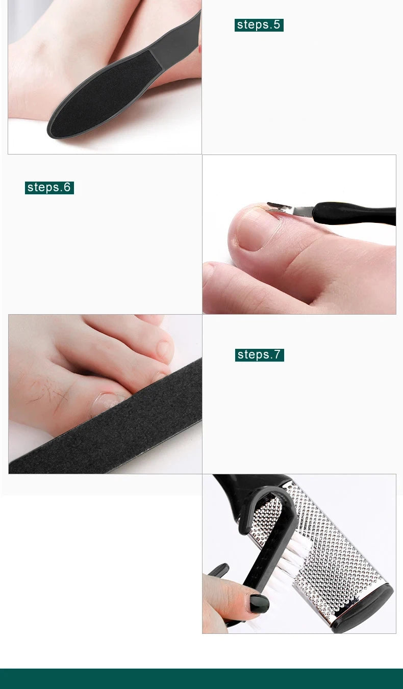 8/10-in-1 Professional Pedicure Kit Stainless Steel Callus Shavers Get Soft Smooth Feet with Stainless Steel Foot Care Tools - Eloquettes Skincare & Personal Care 
