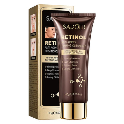 SADOER Retinol Facial Cleanser Face Wash Foam Face Cleanser Moisturizing Facial Cleansing Face Firming Skin Care Products - Eloquettes Skincare & Personal Care 