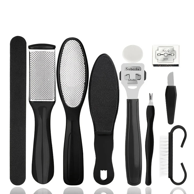 8/10-in-1 Professional Pedicure Kit Stainless Steel Callus Shavers Get Soft Smooth Feet with Stainless Steel Foot Care Tools - Eloquettes Skincare & Personal Care 