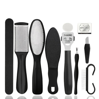 8/10-in-1 Professional Pedicure Kit Stainless Steel Callus Shavers Get Soft Smooth Feet with Stainless Steel Foot Care Tools - Eloquettes Skincare & Personal Care 