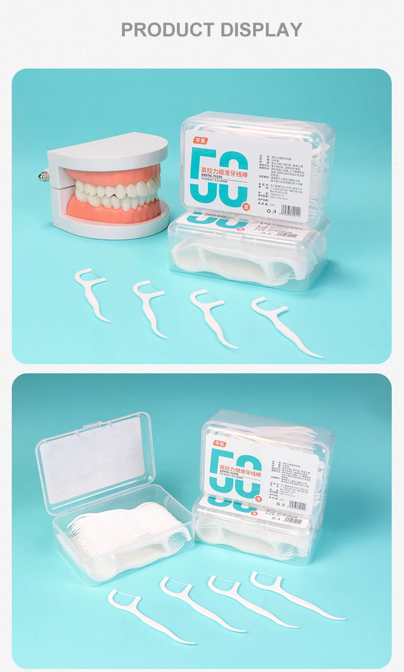 150pcs Ultra-Fine Toothpicks, Home Set, Portable and Disposable Care Floss, Portable Floss Stick, Oral Care, Deep Cleaning - Eloquettes Skincare & Personal Care 