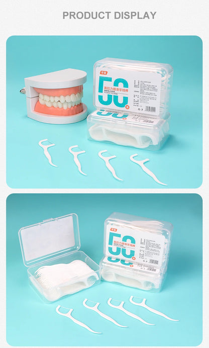 150pcs Ultra-Fine Toothpicks, Home Set, Portable and Disposable Care Floss, Portable Floss Stick, Oral Care, Deep Cleaning - Eloquettes Skincare & Personal Care 