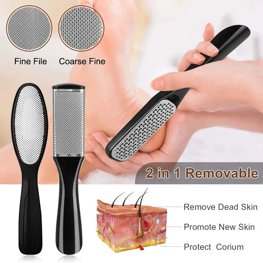 27PCS Foot Care Tool Pedicure Manicure Kit Set Stainless Steel Peeling Exfoliating Callus Dead Skin Remover Foot Scrubbing Brush - Eloquettes Skincare & Personal Care 